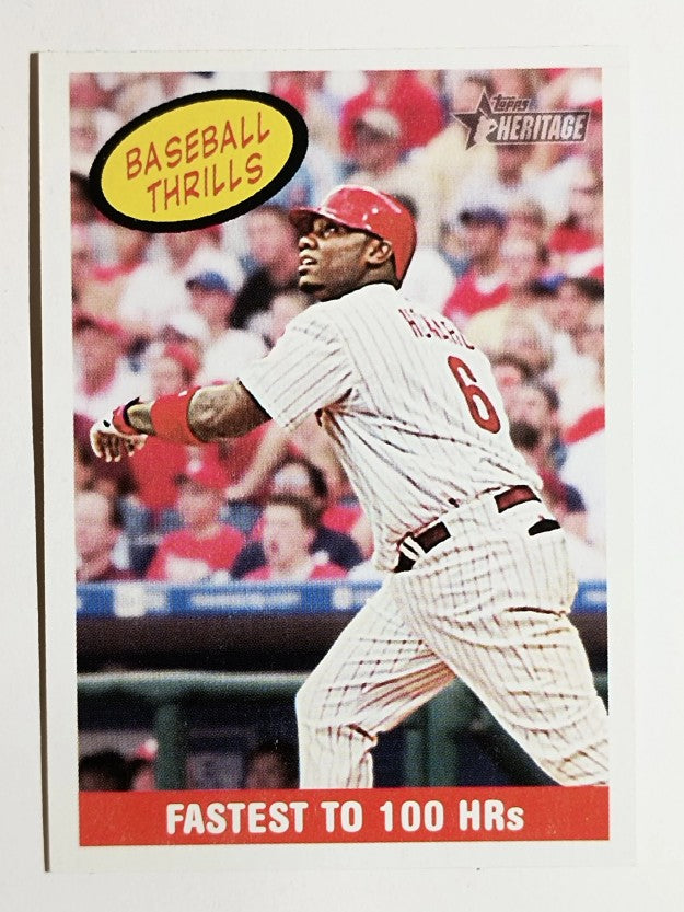 2008 Topps Heritage Black Back #372 Ryan Howard BT