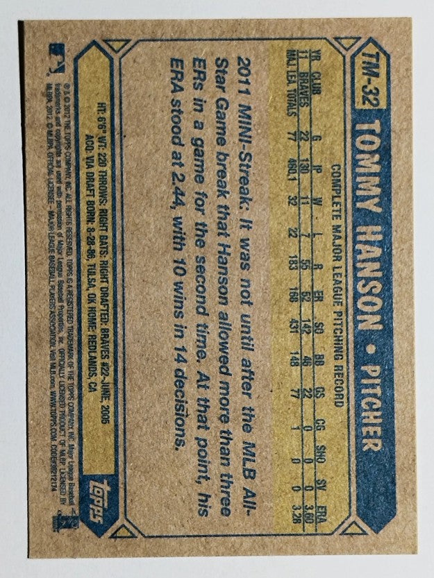 2012 Topps 1987 Topps Minis #TM32 Tommy Hanson