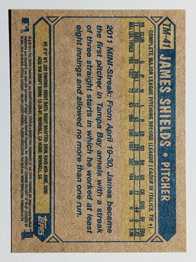 2012 Topps 1987 Topps Minis #TM41 James Shields