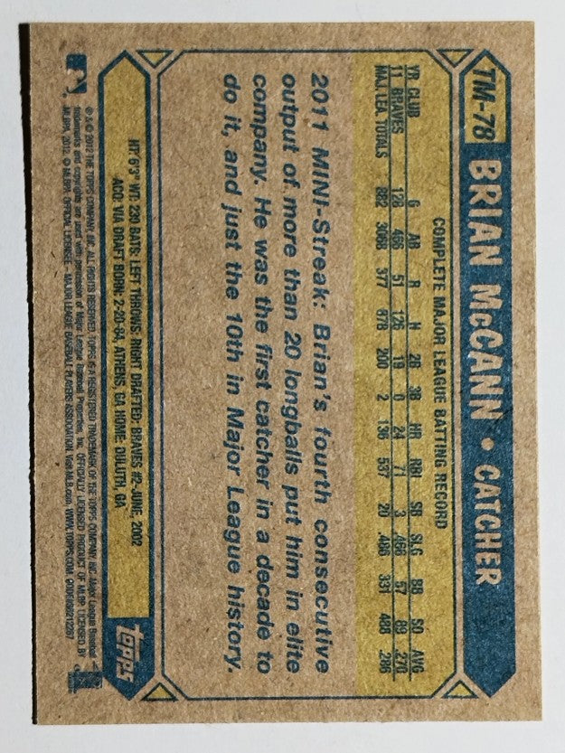 2012 Topps 1987 Topps Minis #TM78 Brian McCann