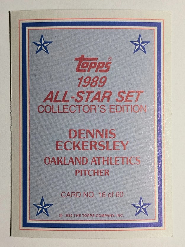 1989 Topps Glossy Send-Ins #16 Dennis Eckersley