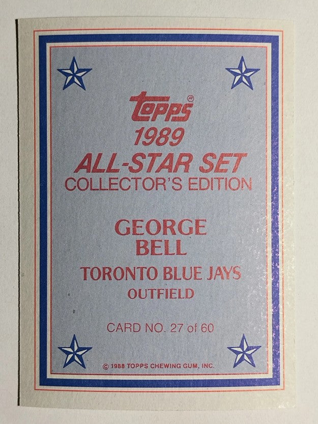 1989 Topps Glossy Send-Ins #27 George Bell