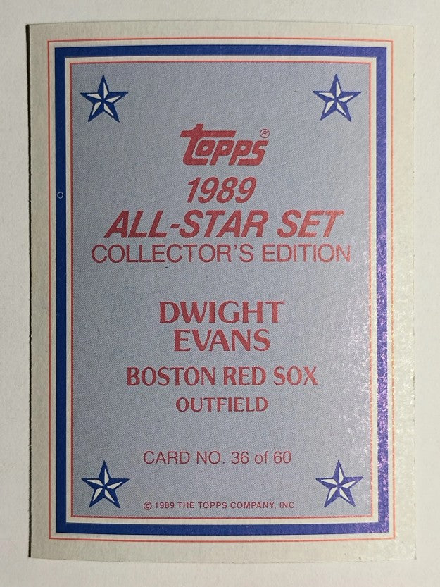1989 Topps Glossy Send-Ins #36 Dwight Evans