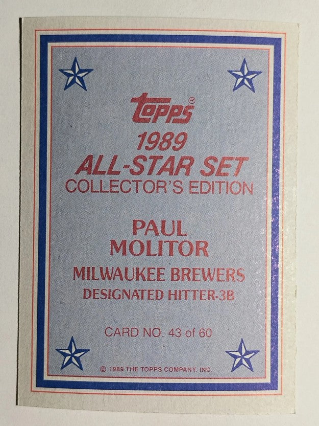 1989 Topps Glossy Send-Ins #43 Paul Molitor