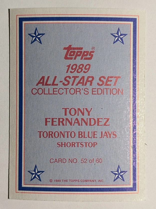 1989 Topps Glossy Send-Ins #52 Tony Fernandez