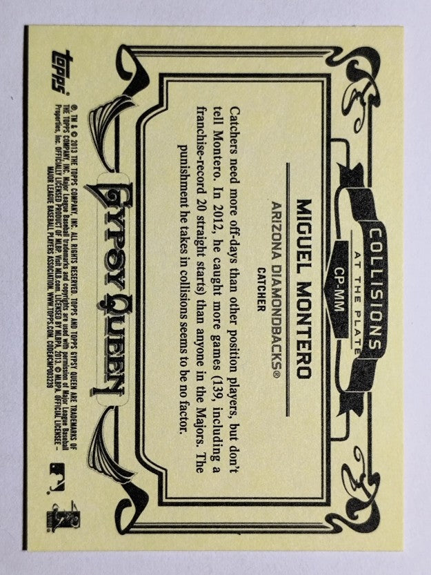2013 Topps Gypsy Queen Collisions At The Plate #MM Miguel Montero