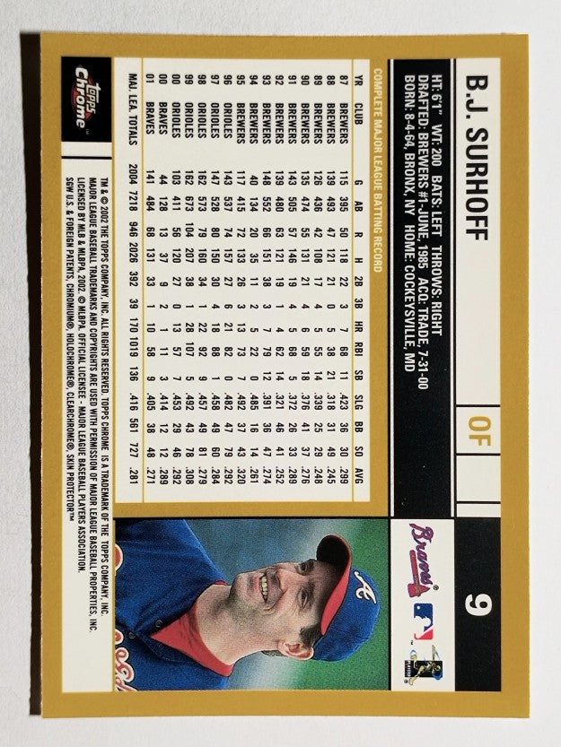 2002 Topps Chrome #9 B.J. Surhoff