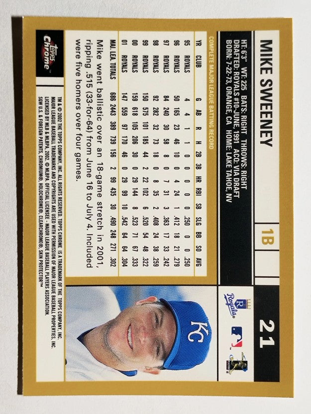 2002 Topps Chrome #21 Mike Sweeney