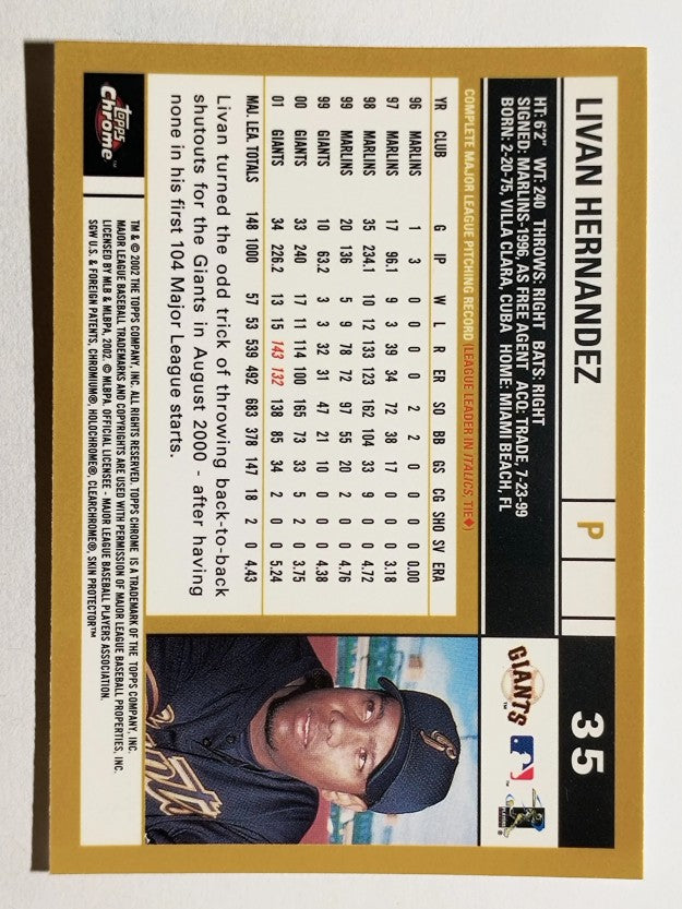 2002 Topps Chrome #35 Livan Hernandez