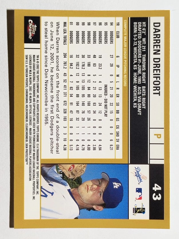 2002 Topps Chrome #43 Darren Dreifort