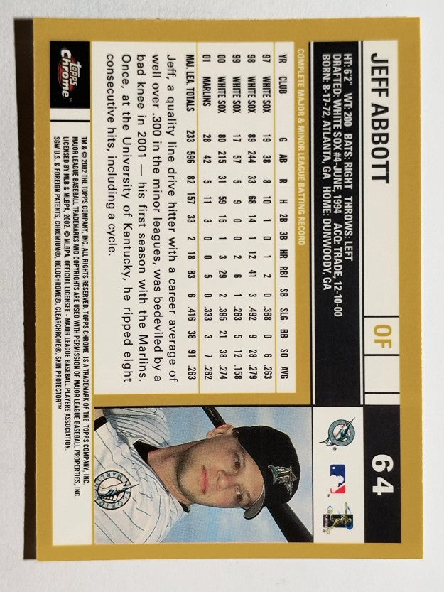 2002 Topps Chrome #64 Jeff Abbott