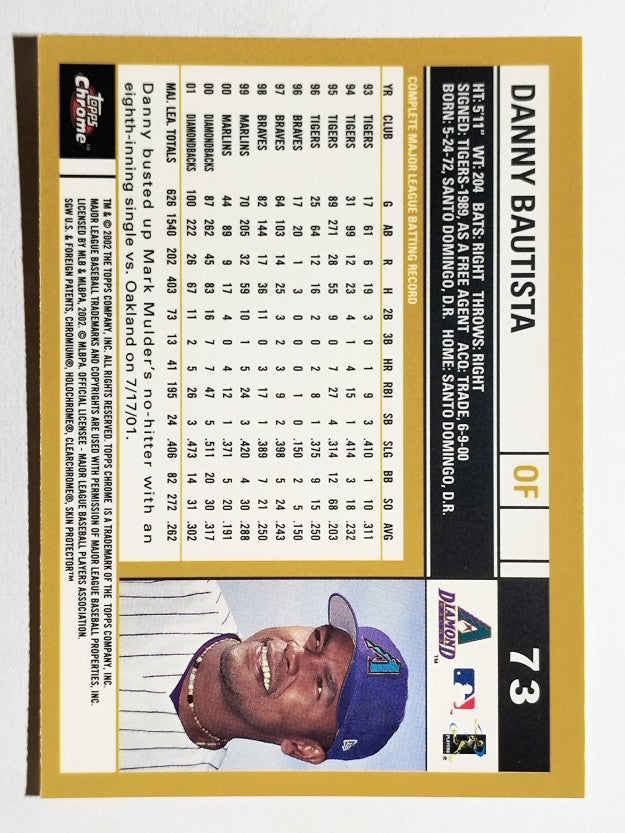 2002 Topps Chrome #73 Danny Bautista