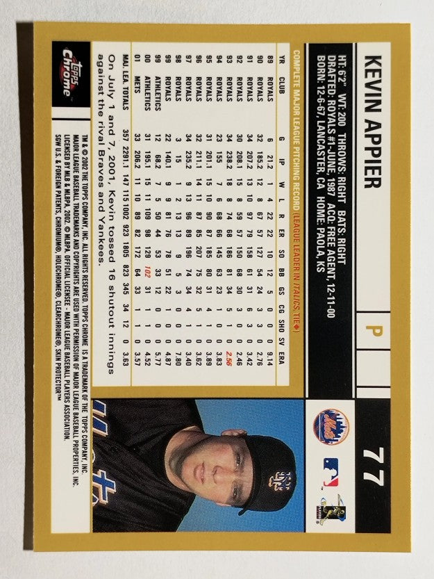 2002 Topps Chrome #77 Kevin Appier