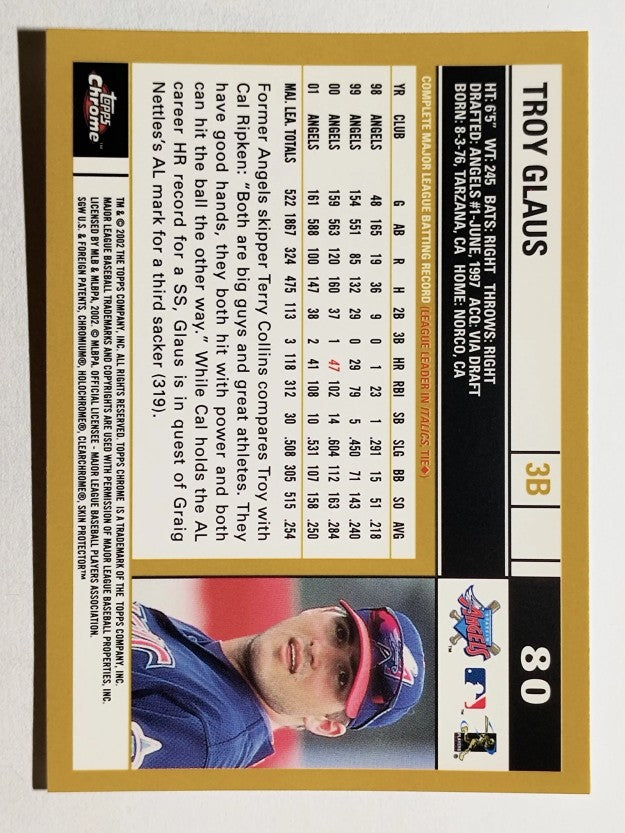 2002 Topps Chrome #80 Troy Glaus
