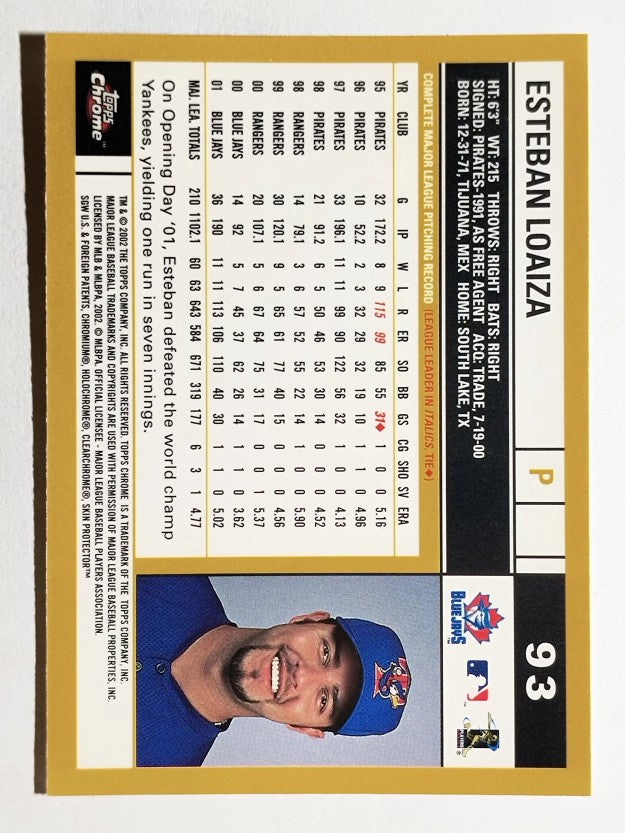 2002 Topps Chrome #93 Esteban Loaiza