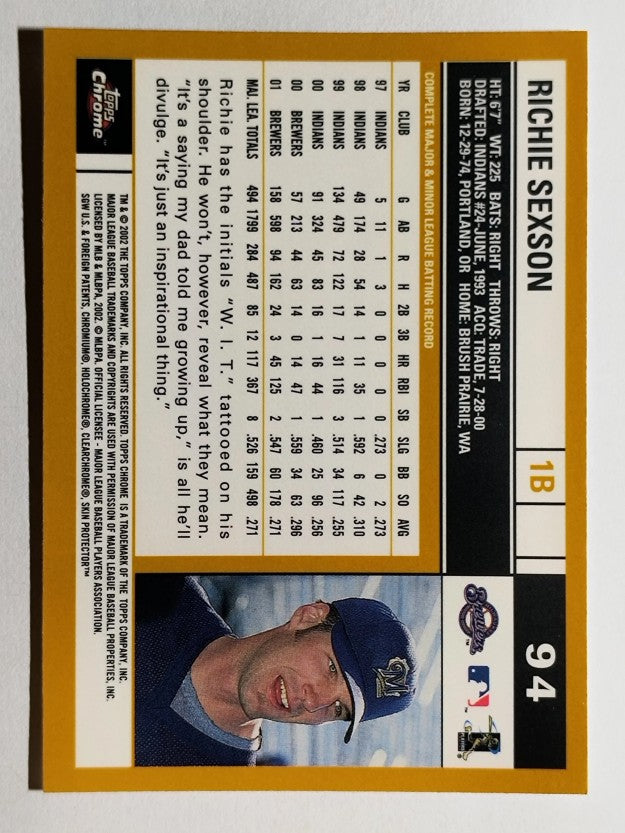 2002 Topps Chrome #94 Richie Sexson