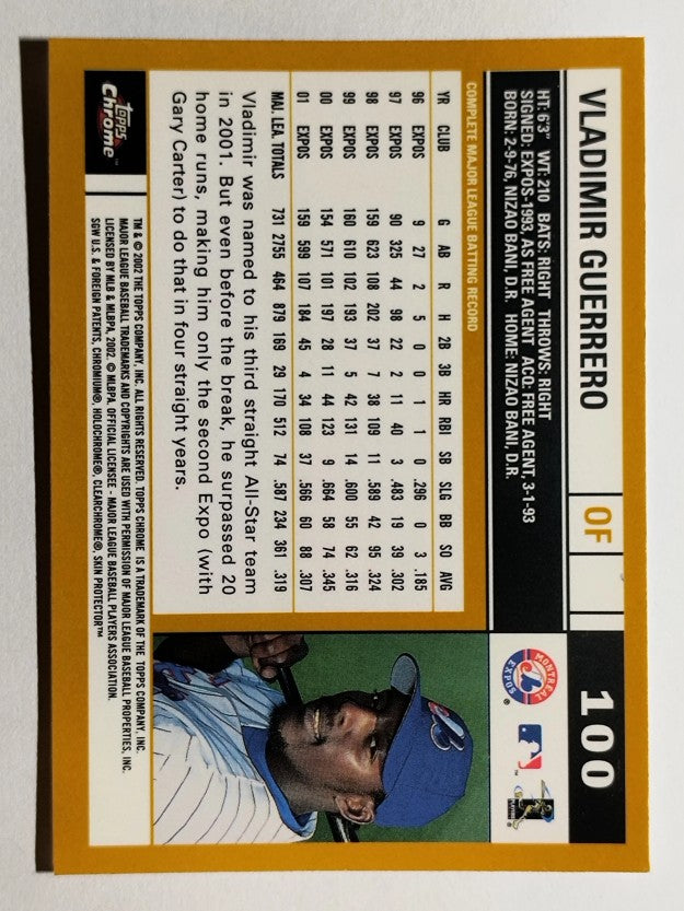 2002 Topps Chrome #100 Vladimir Guerrero