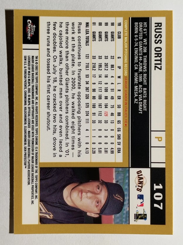 2002 Topps Chrome #107 Russ Ortiz