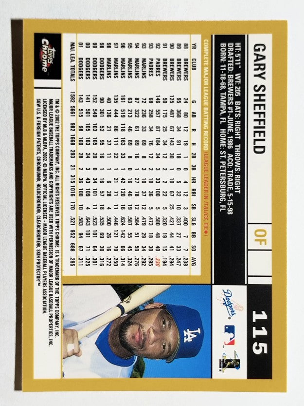 2002 Topps Chrome #115 Gary Sheffield