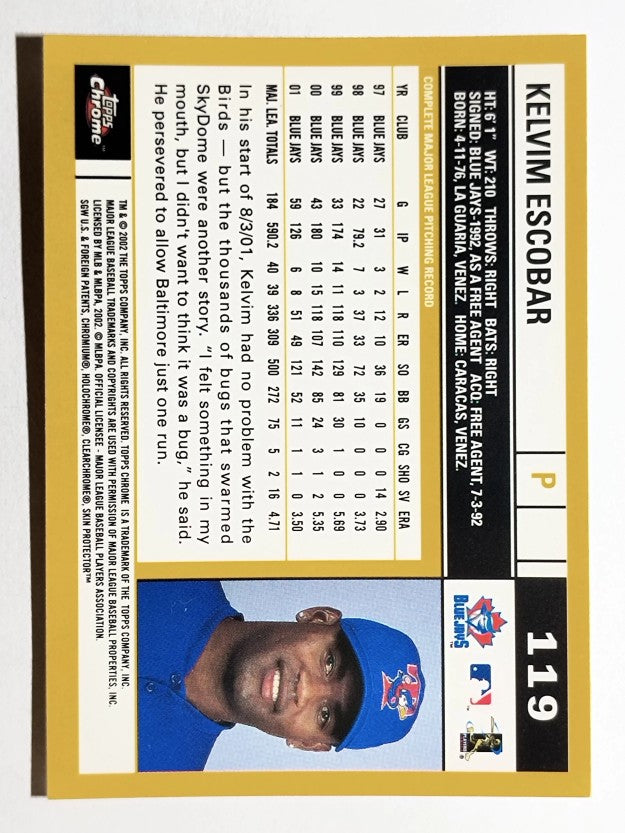 2002 Topps Chrome #119 Kelvim Escobar