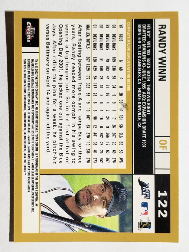 2002 Topps Chrome #122 Randy Winn