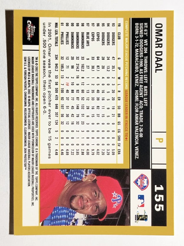 2002 Topps Chrome #155 Omar Daal