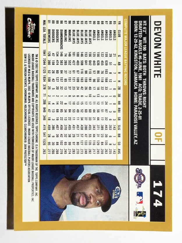 2002 Topps Chrome #174 Devon White