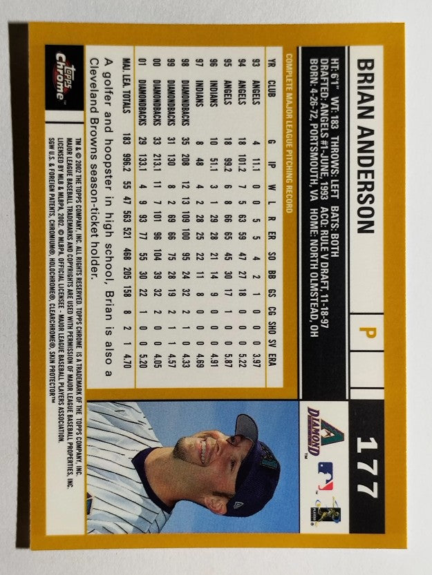 2002 Topps Chrome #177 Brian Anderson