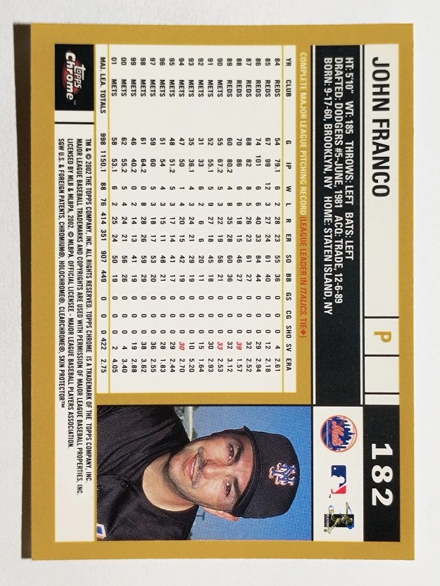 2002 Topps Chrome #182 John Franco