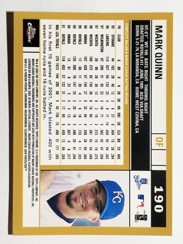 2002 Topps Chrome #190 Mark Quinn