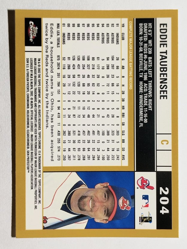 2002 Topps Chrome #204 Eddie Taubensee