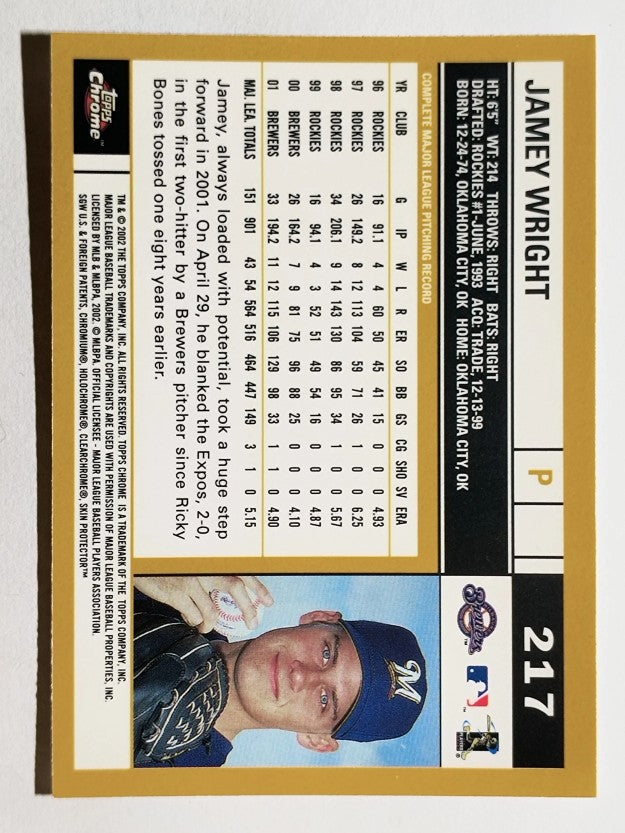 2002 Topps Chrome #217 Jamey Wright