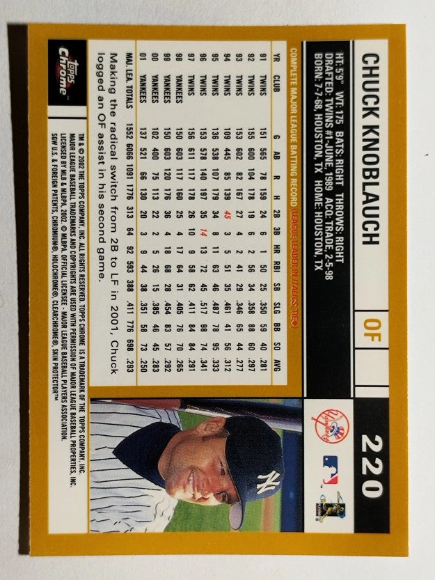 2002 Topps Chrome #220 Chuck Knoblauch