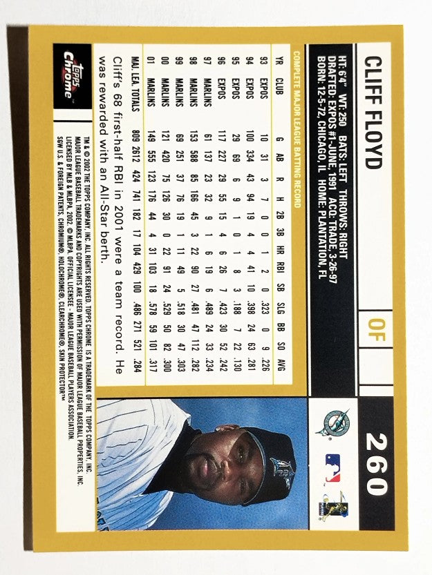 2002 Topps Chrome #260 Cliff Floyd