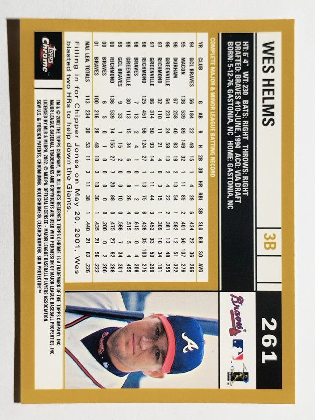 2002 Topps Chrome #261 Wes Helms