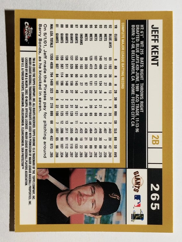 2002 Topps Chrome #265 Jeff Kent