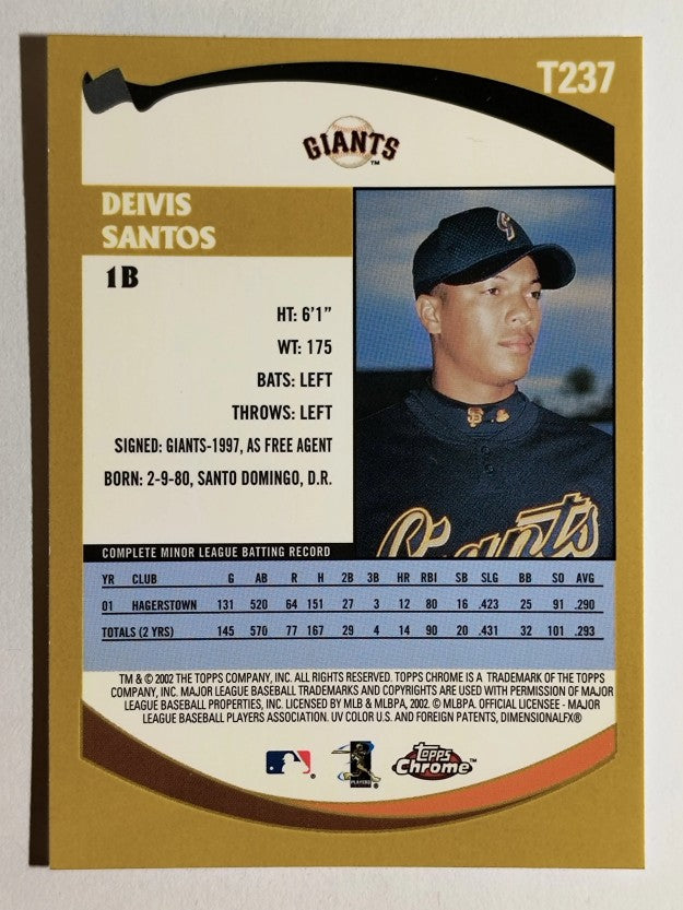 2002 Topps Chrome Traded #T237 Deivis Santos