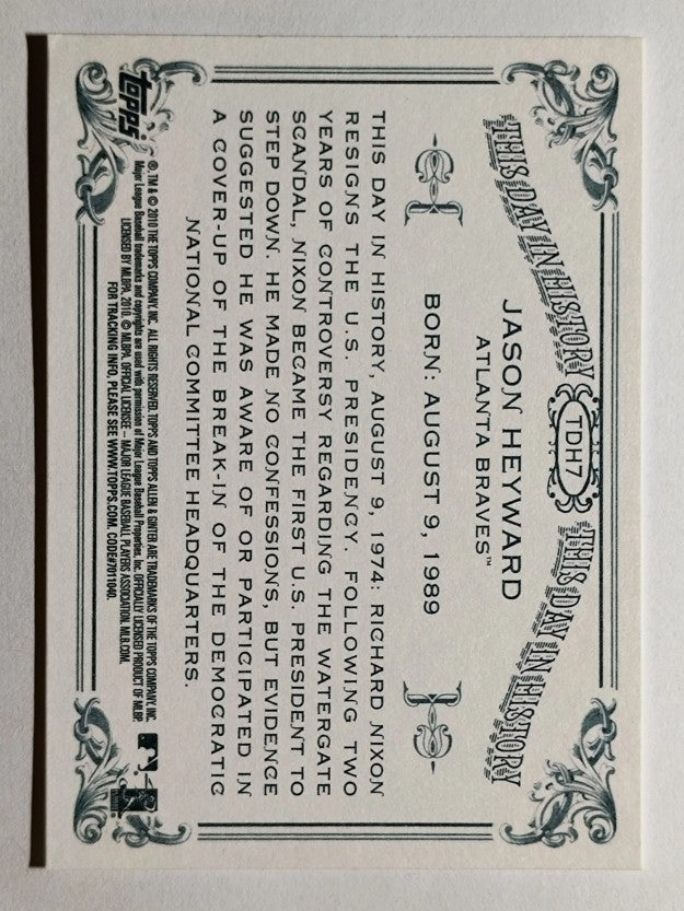 2010 Topps Allen and Ginter This Day in History #TDH7 Jason Heyward