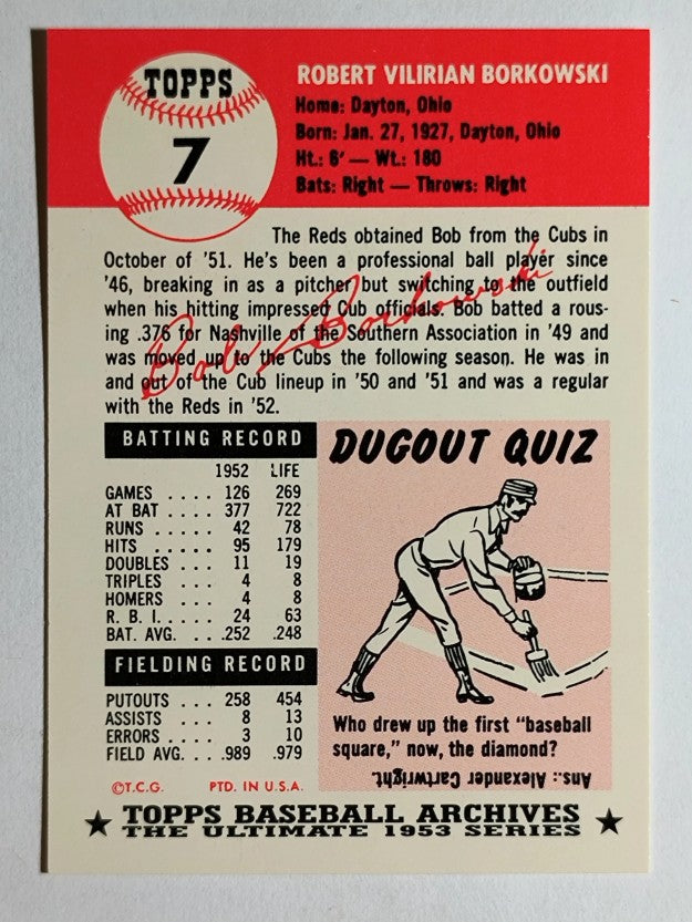1991 Topps Archives '53 #7 Bob Borkowski