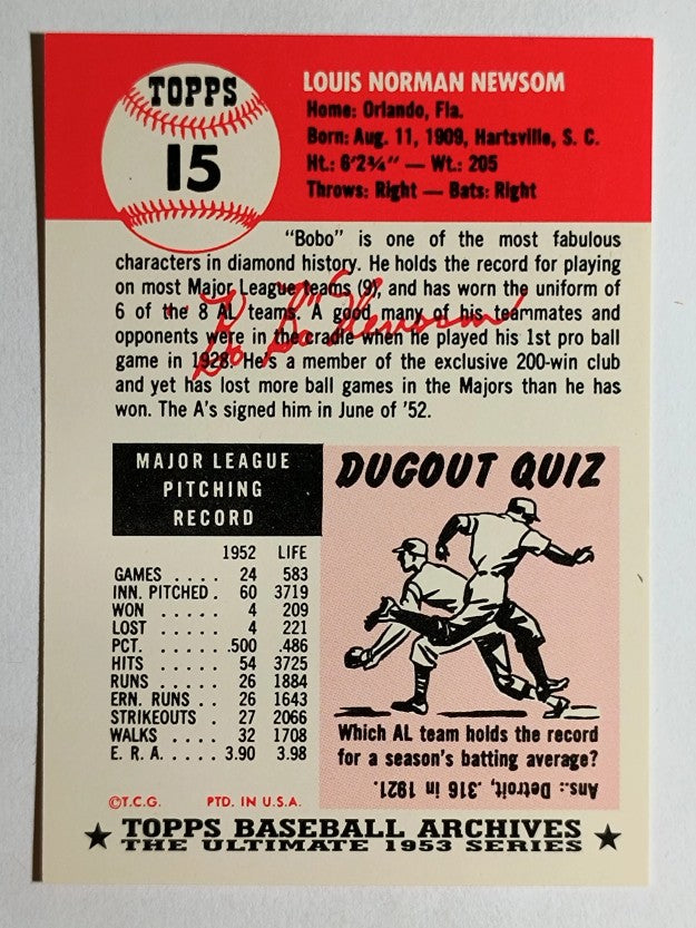 1991 Topps Archives '53 #15 Bobo Newsom