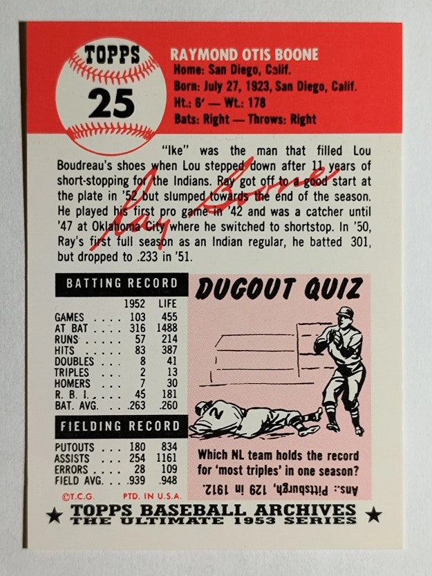 1991 Topps Archives '53 #25 Ray Boone