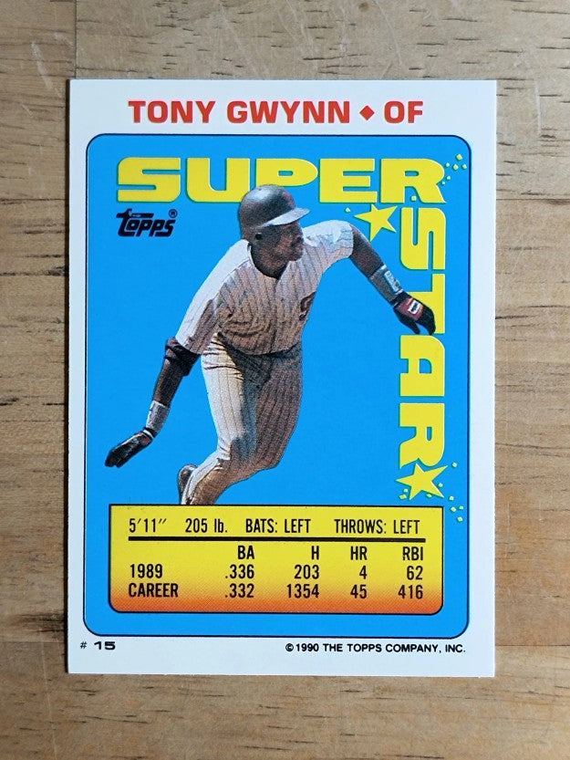 1990 Topps Sticker Backs #15 Tony Gwynn