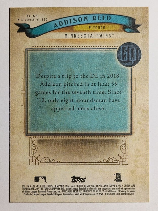 2019 Topps Gypsy Queen #58 Addison Reed