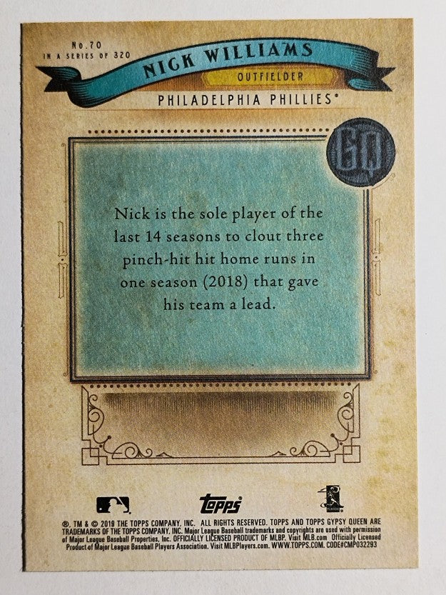 2019 Topps Gypsy Queen #70 Nick Williams