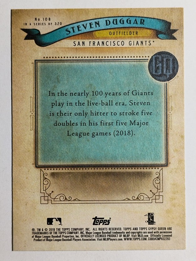 2019 Topps Gypsy Queen #108 Steven Duggar RC