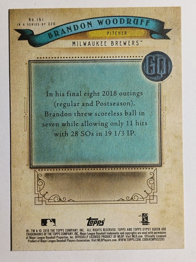 2019 Topps Gypsy Queen #151 Brandon Woodruff