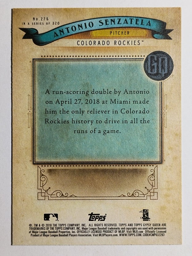 2019 Topps Gypsy Queen #275 Antonio Senzatela