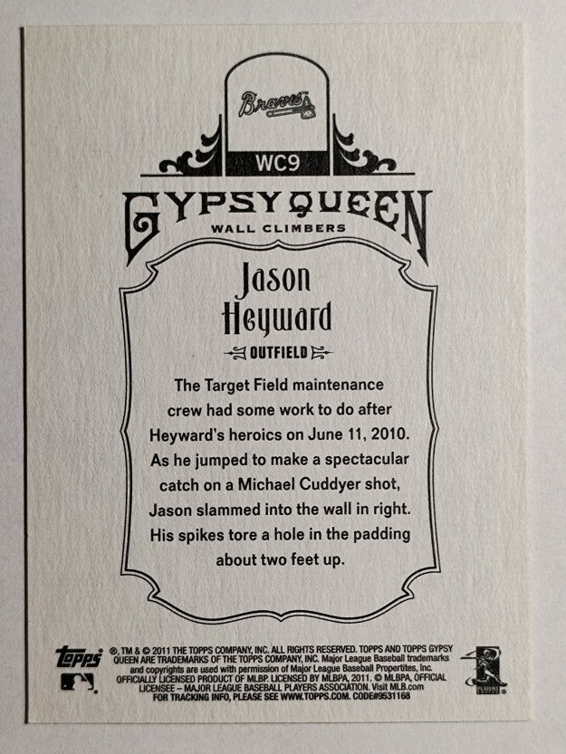 2011 Topps Gypsy Queen Wall Climbers #WC9 Jason Heyward (NM)