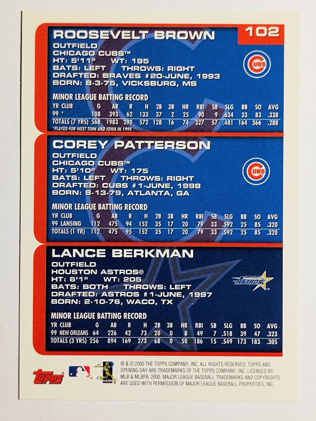 2000 Topps Opening Day #102 Lance Berkman/Corey Patterson