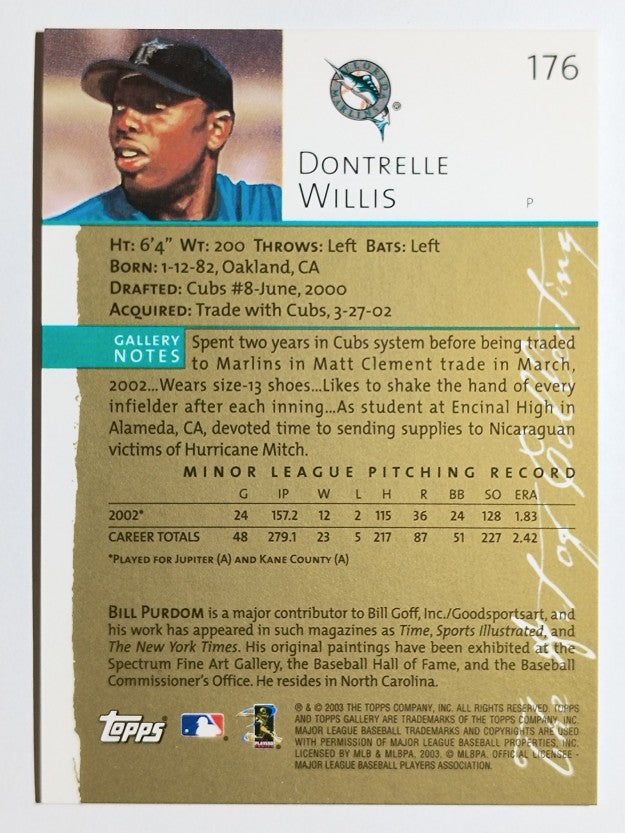 2003 Topps Gallery Artist's Proofs #176 Dontrelle Willis PROS
